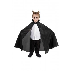 CAPE - Noir (en taffetas 85cm)