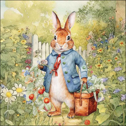 SERVIETTE - Monsieur Lapin...