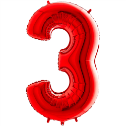Ballon Chiffre 3 rouge 1m...
