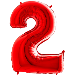 Ballon Chiffre 2 rouge 1m...