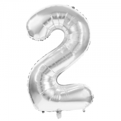 Ballon Chiffre 2 Argent...