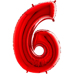 Ballon Chiffre 6 rouge 1m...