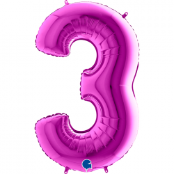 Ballon Chiffre 3 violet/...