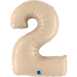Ballon Chiffre 2 Ivoire 1m...