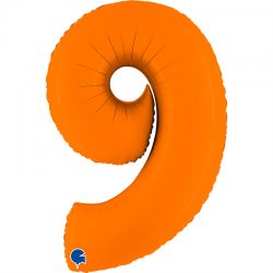 Ballon Chiffre 9 orange 1m...