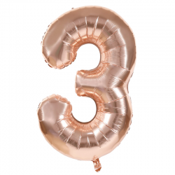 Ballon Chiffre 3 Rose Gold...