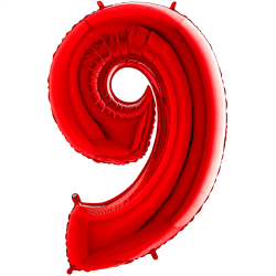 Ballon Chiffre 9 rouge 1m...